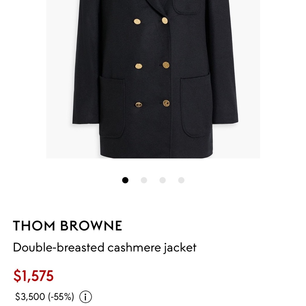 Thom Browne Black Blazer with Red Striped Lining